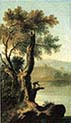 Landscape with Man Fishing